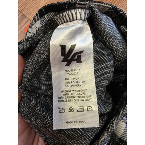 YoungLA Dapper Dress Pants Mens 30x30 Black Plaid Adjustable Waist 614 Tapered - Picture 6 of 16